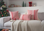Christmas Pillow Covers 20x20 Inch Set of 2, Farmhouse Boho Christmas Decorative Couch Pillow Cases, Red Accent Pillows of Bed, Sofa Bedroom Living Room Home Decor Cushion Cover
