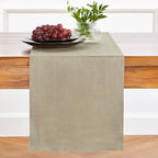Solino Home Linen Vintage Khaki Table Runner 120 Inches Long - 100% Pure Linen 14 x 120 Inch Table Runner for Fall, Autumn, Thanksgiving - Fete