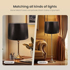 ALUCSET Lampshades Set of 2, Drum Lamp Shades 13" Top × 13" Bottom × 10" High, Imitation Crocodile Leather Lampshade Replacement for Table and Floor Lamps Easy Assembly Required Harp Holder Included