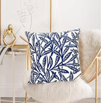 Decorative Throw Pillow Covers Set of 2 Blue Pillow Covers 16x16 inch Soft Short Plush Floral Throw Pillow Cases Square Farmhouse Outdoor Pillow Covers for Couch Sofa Bedroom Living Room