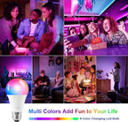 Ambimall 64'' Floor Lamps for Living Room with Remote Control and RGB + Stepless Dimmable Colors Temperature & Brightness, 9W Smart Bulb Included(White Shade & Black Pole)