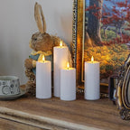 Flameless Waterproof 2.2" x4" 4" 5" 5" 6" 6" 7" 7" Pillar Candles with Remote Control and Timer, LED Battery Operated Plastic White Pack of 8 Outdoor Flickering Warm Light