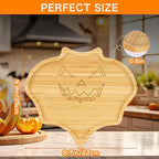WILLKOMMEN Halloween Serving Platter, Bat Shaped Charcuterie Board, Bamboo Serving Tray 10" x 9" for Party Child Spooky Cheese Appetizer Board Serving Dishes Plate for Snacks, Candy, Cookies