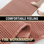 H.VERSAILTEX Upgraded Waffle Runner Rug Super Absorbent Bathroom Mat Non Slip Bath Rug for Bathroom Floor Machine Washable Dry Fast, Soft Pink, 24" x 72"