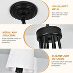 8-Lights 39" Black Boho Rattan Chandelier Rustic Industrial Pendant Light Large Adjustable Pendant Lighting Fixtures for Kitchen Island Dining Room Living Room
