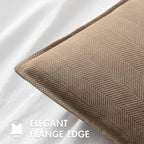 MIULEE Pack of 2 Coco Brown Decorative Lumbar Pillow Covers 12x20 Inch Soft Chenille Luxurious Couch Throw Pillows Farmhouse Cushion Covers with Elegant Design for Sofa Bedroom Living Room Home Decor