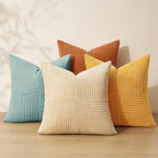 Topfinel Decorative Orange Teal Throw Pillow Covers Set of 4,Boho Pillow Covers Soft and Cozy Velvet Double-Sided Designs,Mix and Match for Couch Boho Farmhouse Fall Home Decor 24x24 Inch