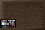 GORILLA GRIP Dirt Grabber Mesh Doormat, Low-Profile, Stain and Fade Resistant Heavy Duty Quick Dry Striped Doormats, Mats for Indoor or Outdoor Entry, Shoe Scraper, Garage Entrance Mat 47x35, Brown