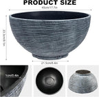 charmshine17.7inch Large Lotus Bowl Planter Garden Water Plant Pot Bird Bath Bowl Landscaping Planter Water Lily Pots for Outdoor Indoor Planting in Water Small Fountain Base Mini Fish Pond (Grey)