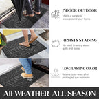 Yimobra Large Welcome Mat 60x36, Waterproof Non-Slip Outdoor Mats for Front Door Outside Entrance, Low-Profile Entryway Mat Indoor for Garage Patio, Grey