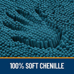 OLANLY Bathroom Rugs 47x20, Extra Soft Absorbent Chenille Bath Rugs, Rubber Backing Quick Dry, Machine Washable Bath Mats for Bathroom Floor, Tub and Shower, Home Decor Accessories, Peacock Blue