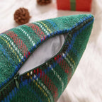 MIULEE Christmas Plaid Decorative Throw Pillow Covers Set of 2 Scottish Tartan Vintage Farmhouse Winter Cuhion Case Pillow Covers for Couch livingroom Sofa Bed Porch Home Decor 18x18inch Green