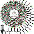 800 LED Christmas Slow Twinkle Cluster Lights, Firecracker Fairy Lights with 15 Modes & Timer Function, 33FT Waterproof String Lights for Indoor Outdoor Tree Christmas Decorations, Red Green and White