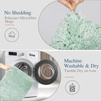 Walensee Bathroom Rug Non Slip Bath Mat (16 x 24, Aqua) Water Absorbent Soft Microfiber Shaggy Bathroom Mat Machine Washable Bath Rug Thick Plush Rugs for Shower