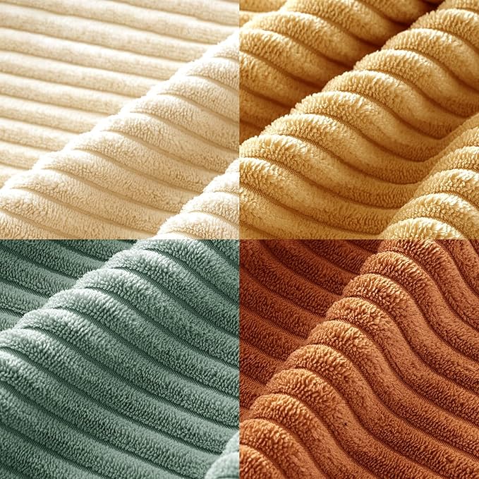 MIULEE Boho Farmhouse Throw Pillow Covers 24x24 Inch Set of 4 Summer Modern Natural Decorative Cushion Covers Soft Corduroy Home Decor for Couch Bed Sofa Living Room Orange Teal Gradient Series