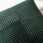 MIULEE Christmas Army Green Corduroy Pillow Covers Pack of 2 Boho Decorative Spliced Throw Pillow Covers Soft Solid Couch Pillowcases Cross Patchwork Cushion Covers for Living Room Bed Sofa 18x18 inch