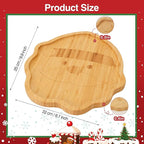 Christmas Serving Tray, Santa Claus Shape Charcuterie Board, Bamboo Serving Platter Dish for Holiday Party Food Tray for Cheese Snack Fruit 10 x 8.7 x 0.6 Inches