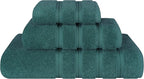 American Soft Linen Premium 3 Piece Towel Set, 1 Bath Towel 1 Hand Towel 1 Washcloth, 600 GSM 100% Cotton Turkish Towels for Bathroom, Teal Towel Set