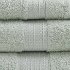 Madison Park Organic 100% Cotton Bathroom Towel Set, Hotel & Spa Quality Highly Absorbent, Quick Dry, Include for Shower, Handwash & Facial Washcloth, Multi-Sizes, Seafoam