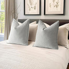 MIULEE Pack of 2 Light Grey Decorative Pillow Covers 18x18 Inch Soft Chenille Luxurious Couch Throw Pillows Farmhouse Cushion Covers with Elegant Design for Sofa Bedroom Living Room Home Decor