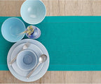 Solino Home Linen Teal Table Runner 72 Inches Long - 100% Pure Linen Hemstitch Table Runner 14 x 72 Inch for Dresser, Dining, Fall, Autumn, Halloween, Thanksgiving, Christmas - Classic Hemstitch