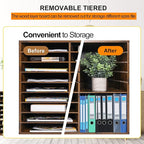 TQVAI Literature Organizer, Heavy Duty 36 Compartments Countertop Mail Organizer with Adjustable Shelves, Wooden Desk Paper Storage Organizer, Mailboxes Cubbies for Office, Classroom, Anqitue