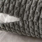 MIULEE Pack of 2 Decorative Throw Pillow Covers 20x20 Inch Soft Boho Striped Textured Corduroy Pillow Covers Modern Farmhouse Home Decor for Couch Bed Sofa Living Room Dark Grey