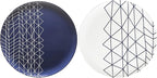 bzyoo 100% Melamine 14 inch Round Platter Dishwasher Safe Food Serving Tray for Casual dining Indoor and Outdoor Dining Party Cocktails (Spidy French Navy)