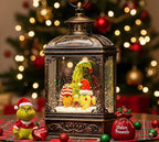 Christmas Snow Globe Lantern Water Glittering Gnomes Scandinavian Santa Elf with Music, USB Lined/Battery Operated Lighted Lantern for Christmas Festival Decoration Gifts