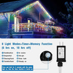 32.8ft 400 LED Icicle String Lights, 8 Modes Waterproof Icicle Christmas Lights Outdoor with Memory Function, Curtain Fairy Lights Hanging Decor for Home, Party, Christmas & Halloween (Multicolor)