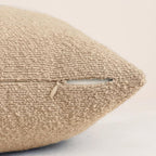 Jeneoo Khaki Decorative Square Thick Throw Pillow Covers Fine Textured Boucle Couch Cushion Cases for Sofa Decor, Set of 2, 18 x 18 Inch