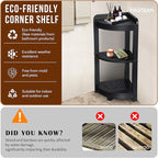 Corner Shower Shelves, Shower Shelf for Inside Shower, Sturdy Shower Organizer Corner, 3-Tier Waterproof Bathroom Storage Shelf for Organizing Toiletries, Space Saving Bathroom Storage