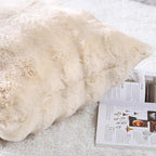 MADIZZ Pack of 2 Thick Plush Wool Throw Pillow Covers 16x16 Inch Beige Soft Neutral Decorative Throw Pillows Accent Boho Cushion Covers for Couch Sofa Bedroom Pillow Shell