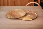 Alpha Living Home 12" Wooden Charger Plates - Set of 2, Elegant & Durable Rustic Dinner Chargers for Weddings, Parties, Receptions, and Special Occasions Table Décor (Natural)