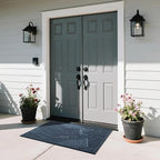 Yimobra Large Door Mat 47x32, All-Weather Waterproof Art Line Outdoor Mats for Front Door, Heavy Duty Non-Slip Welcome Matt for Garage Patio Proch Entryway Indoor, Blue