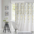 Stall Fabric Shower Curtain, Yellow and Gray Floral Flower Shower Curtains for Bathroom, Waterproof Bathroom Curtains, 54" W x 72" H