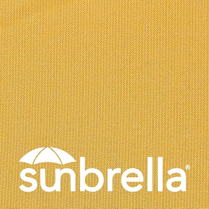 Outdoor Sunbrella Decorative Pillows with Triple Coconut Buttons Pack of 4, 16" x 16" Outdoor Pillow Set for Couch Bed Throw Patio Sofa, Spectrum Daffodil/Canvas Cocoa