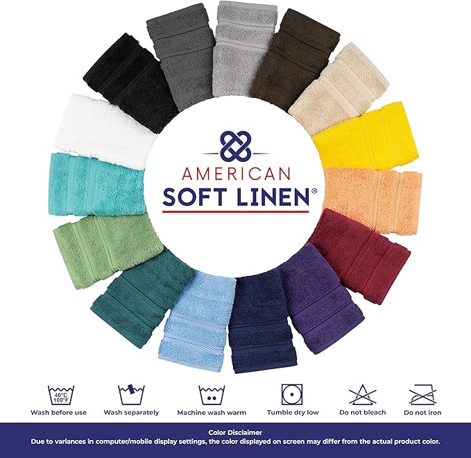 American Soft Linen Luxury Hand Towels for Bathroom, 600 GSM 100% Cotton Turkish 4 Piece Hand Towel Set, 600 GSM Hand Face Towels for Kitchen, Dark Gray Hand Towels