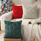 Christmas Pillow Covers 20x20 inch Set of 2 Soft Plush Christmas Decor Cream White Xmax Tree Yellow Colored Lights Decoration Throw Pillow Case for Winter Holiday Sofa Living Room PT003D20