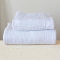 Ultra Soft Muslin Towel Adult Set, 100% Turkish Cotton 4-Layer 2 Pieces Luxury Muslin Hand & Bath Towels Sets for Bathroom (White, 1 Bath & 1 Hand Towel Set)