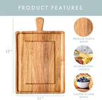 Charcuterie Board Set - Acacia Cheese Board for Serving with Accessories - House Warming Gifts for New Home, Bridal Shower & Wedding Gift, Birthday Gifts for Women