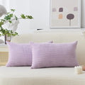 Home Brilliant Lavender Pillow Covers 12x20 Set of 2 Purple Throw Pillows Solid Supersoft Corduroy Handmade Decorative Pillow Cases for Bed, 2 Pieces, 12 x 20 inch, Lavender