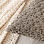 MIULEE Pack of 2 Decorative Throw Pillow Covers 16x16 Inch Soft Boho Striped Textured Corduroy Pillow Covers Modern Farmhouse Home Decor for Couch Bed Sofa Living Room Neutral Brown