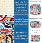 14 PCs Patio Cushion Covers for 7 PCs Outdoor Furniture Sectional Seating Sets Water Resistant Plus 2 Throw Pillows (Mandala, 23.6 * 23.6 * 3.5 in-14)