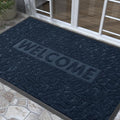 Yimobra Large Welcome Mat 60x36, Waterproof Non-Slip Outdoor Mats for Front Door Outside Entrance, Low-Profile Entryway Mat Indoor for Garage Patio, Blue