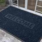 Yimobra Large Welcome Mat 60x36, Waterproof Non-Slip Outdoor Mats for Front Door Outside Entrance, Low-Profile Entryway Mat Indoor for Garage Patio, Blue