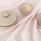 Solino Home Linen Pink Table Runner 120 Inches Long - 100% Pure Linen Hemstitch 14 x 120 Inch Table Runner for Dining and Halloween - Classic Hemstitch