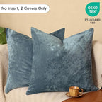 PHF Truly Velvet Euro Sham, 26"x 26",No Insert, 2 Pack Color Gradient Euro Throw Pillow Covers, Ultra Soft Cozy Pillow Covers for Home Decorative, No Shedding, No Pilling, Stormy Blue