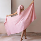 Ultra Soft Muslin Towel Adult Set, 100% Turkish Cotton 4-Layer 2 Pieces Luxury Muslin Hand & Bath Towels Sets for Bathroom (Light Pink, 1 Bath & 1 Hand Towel Set)