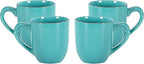 Stoneware Euro-Nordic 20pc Dinnerware Set, Shiny Turquoise Glaze with Speckle Effect